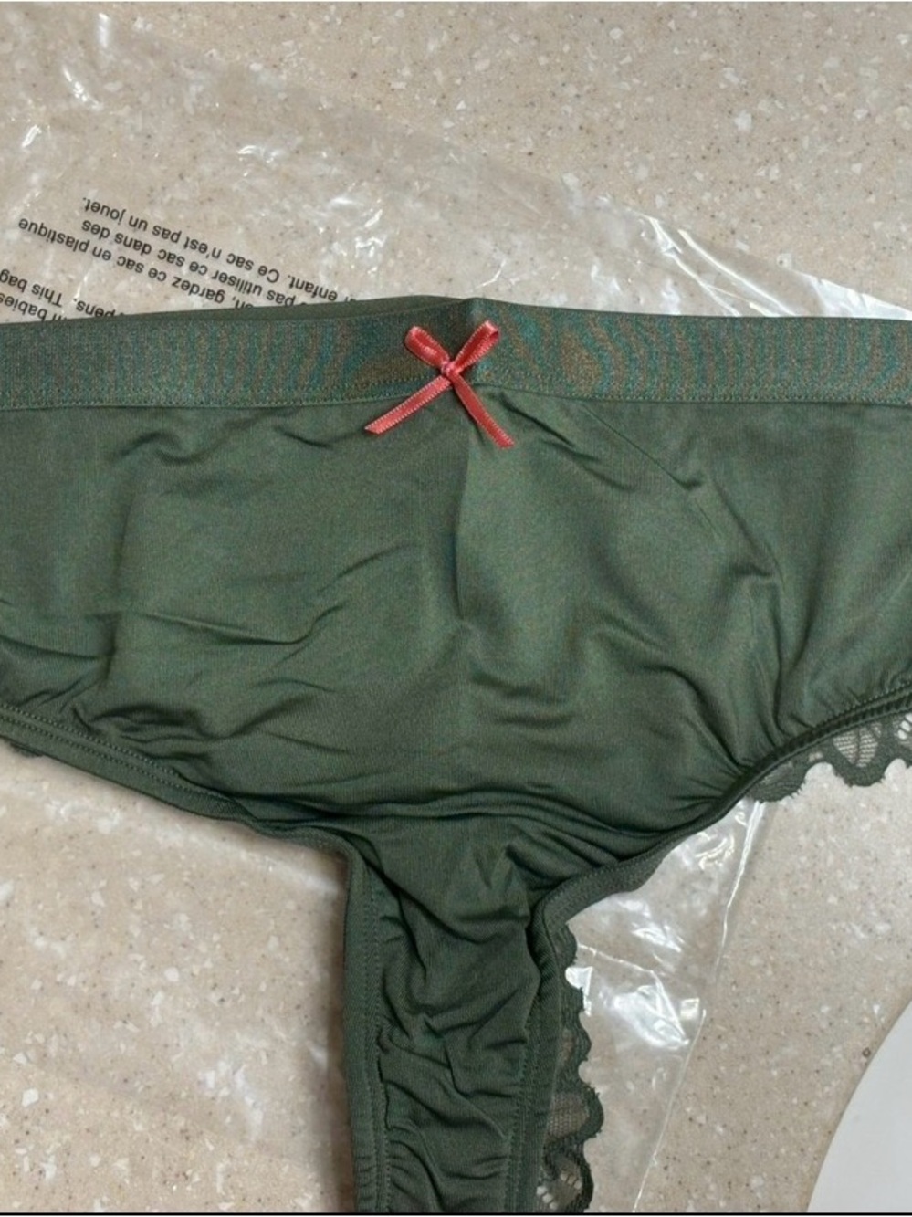 Cacique Olive Green No-Show Thong 14/16 NEW